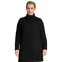 Plus Size Excelled Double-Breasted Faux-Wool Trench Coat