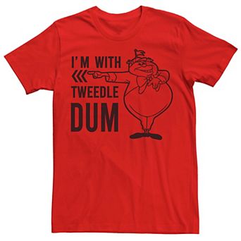 Disney's Alice In Wonderland "I'm With Tweedle Dum" Men's Line Art Tee