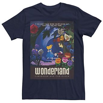 Disney's Alice In Wonderland Curiouser Vintage Poster Men's Tee