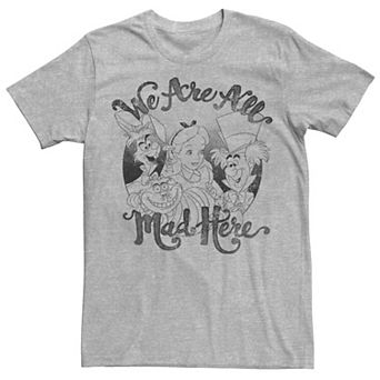 Disney's Alice In Wonderland Men's Group Shot "We Are All Mad Here" Tee