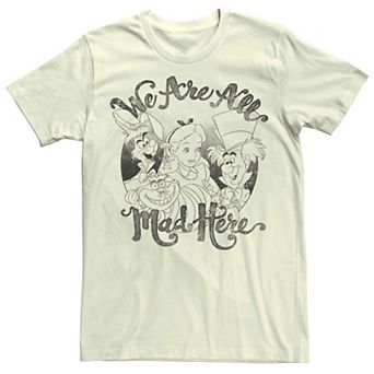 Disney's Alice In Wonderland Men's Group Shot "We Are All Mad Here" Tee