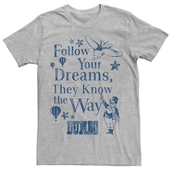 Disney's Dumbo Follow Your Dreams Vintage Poster Men's Tee