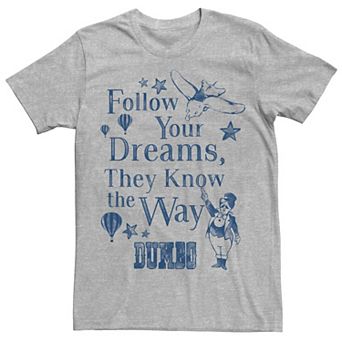 Disney's Dumbo Follow Your Dreams Vintage Poster Men's Tee