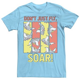 Disney's Dumbo Men's Don't Just Fly, Soar! Collage Vintage Poster Tee
