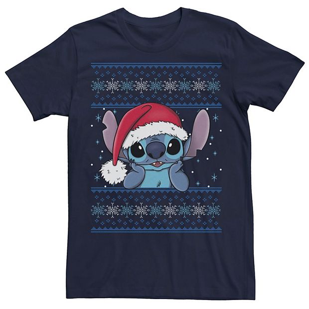 Men s Disney Lilo Stitch Christmas Stitch Ugly Sweater Style Tee