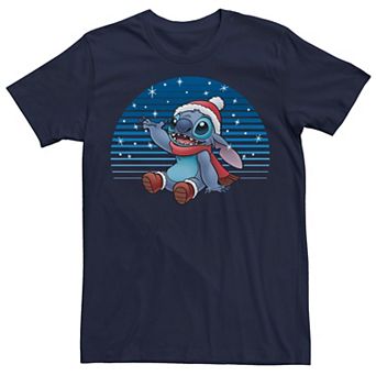 Disney's Lilo & Stitch Christmas Stitch Snowfall Portrait Men's Tee