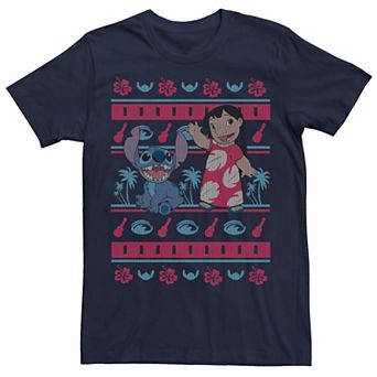 Disney's Lilo & Stitch Christmas Tropical Sweater Style Men's Tee