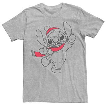 Disney's Lilo & Stitch Christmas Stitch Scarf And Beanie Men's Tee