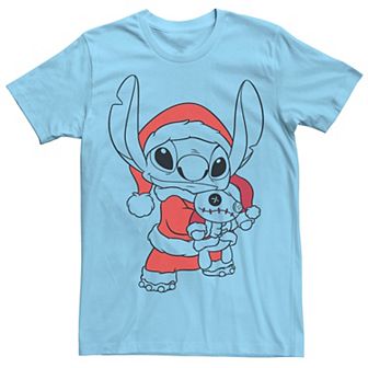 Disney's Lilo & Stitch Men's Christmas Stitch Santa Claus Portrait Tee