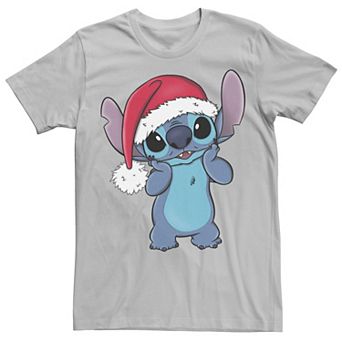 Disney's Lilo & Stitch Christmas Santa Hat Stitch Portrait Men's Tee