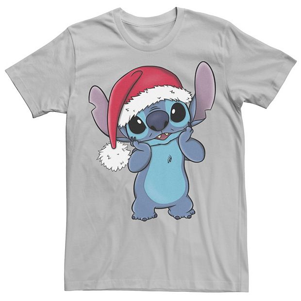 Lilo & Stitch Men's Santa Surprise T-Shirt Silver