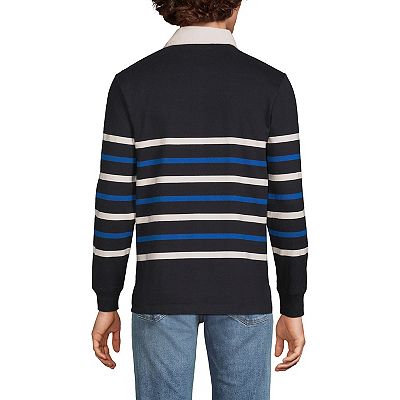 NWT Lands' End Men's Rugby Shirt Heavy Duty Long Sleeve Polo