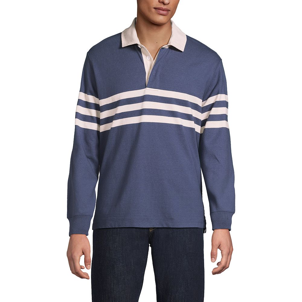 Men's Lands' End Striped Rugby Shirt