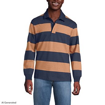 Men's Lands' End Striped Rugby Shirt