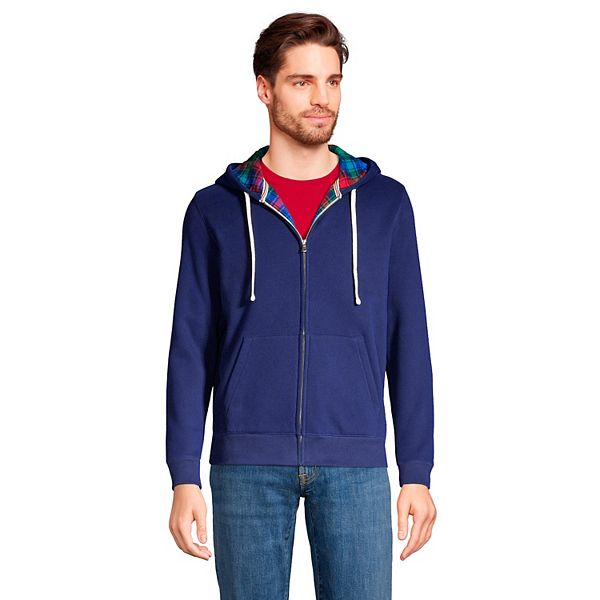 Men's Lands' End Serious Sweats FlannelLined FullZip Hoodie