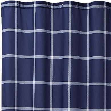Truly Soft Printed Windowpane Shower Curtain