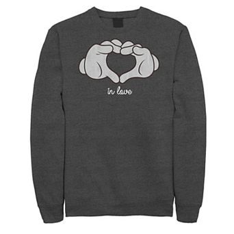 Disney's Mickey Mouse Men's Heart Hands In Love Sweatshirt