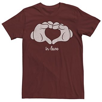 Disney's Mickey Mouse Men's Heart Hands In Love Tee