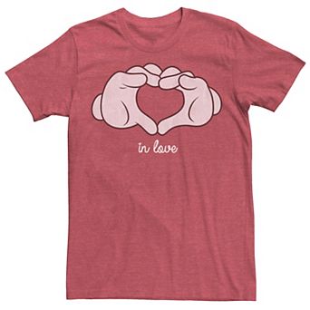 Disney's Mickey Mouse Men's Heart Hands In Love Tee