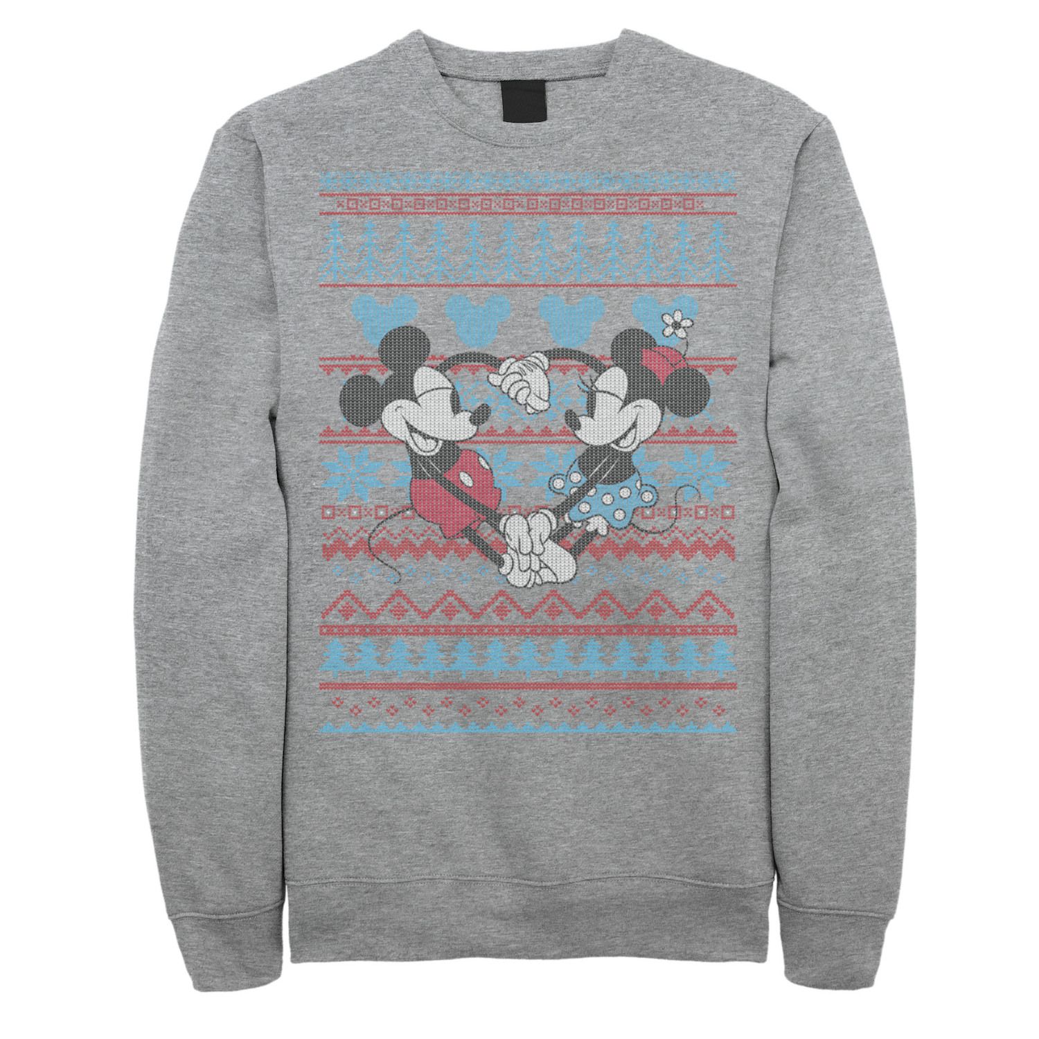 Image for Disney Men's Mickey And Minnie Mouse Christmas Sweater Style Sweatshirt at Kohl's.
