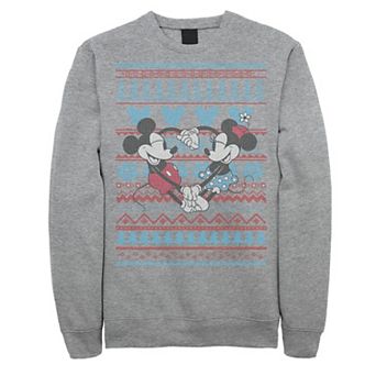 Disney's Mickey And Minnie Mouse Christmas Sweater Style Men's Sweatshirt