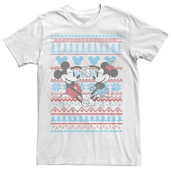 Disney's Mickey & Minnie Mouse Christmas Sweater Style Men's Tee