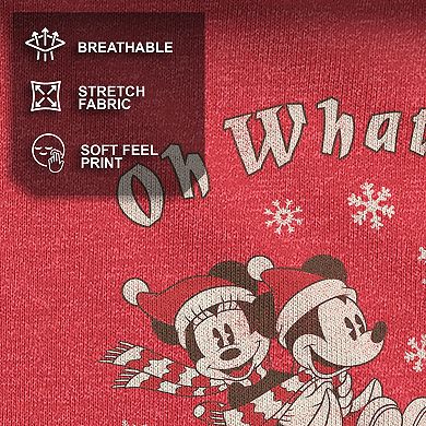 Disney's Mickey, Minnie And Pluto "Oh What Fun!" Christmas Sled Men's Tee