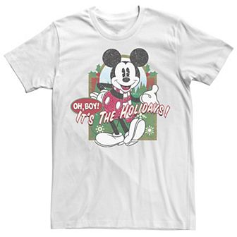 Disney's Mickey Mouse Oh Boy It's The Holidays Christmas Men's Tee
