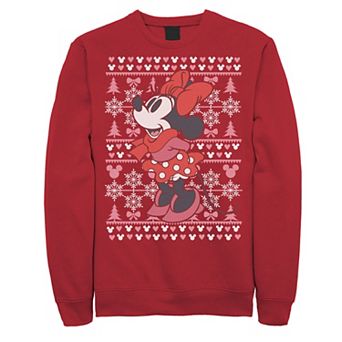 Disney's Minnie Mouse Men's Christmas Sweater Style Sweatshirt