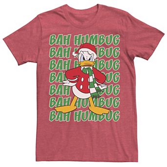 Disney's Donald Duck "Bah Humbug" Christmas Text Stack Men's Tee