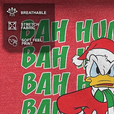 Disney's Donald Duck "Bah Humbug" Christmas Text Stack Men's Tee