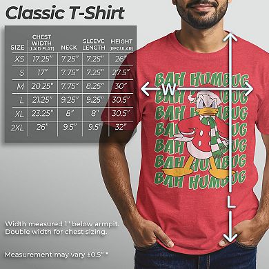 Disney's Donald Duck "Bah Humbug" Christmas Text Stack Men's Tee