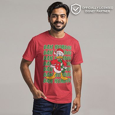Disney's Donald Duck "Bah Humbug" Christmas Text Stack Men's Tee