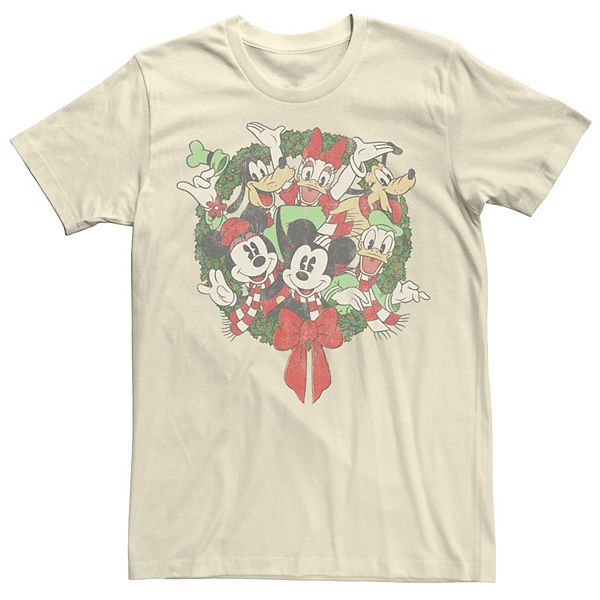 Disney's Group Shot Christmas Wreath Men's Tee