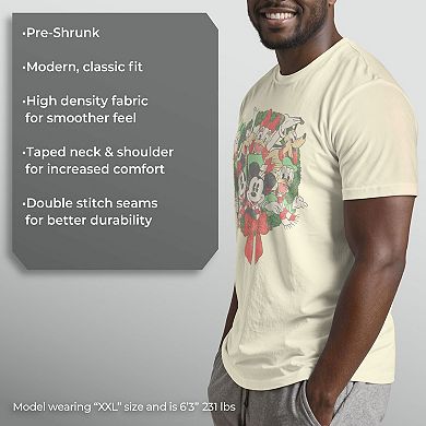 Disney's Group Shot Christmas Wreath Men's Tee