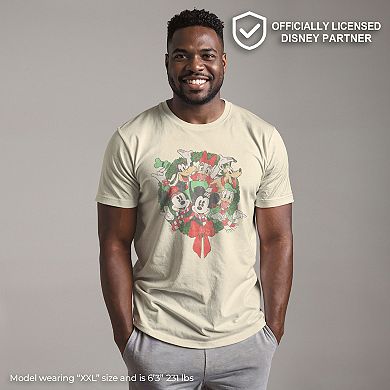 Disney's Group Shot Christmas Wreath Men's Tee