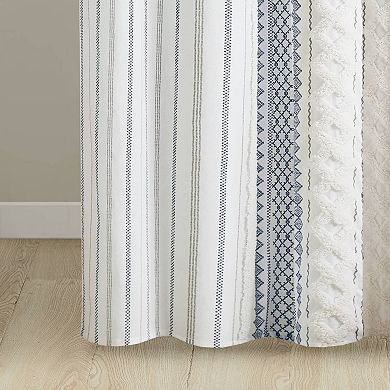 INK+IVY Imani Printed Chenille Stripe Shower Curtain