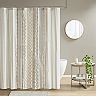 INK+IVY Imani Cotton Printed Tufted Chenille Stripe Shower Curtain
