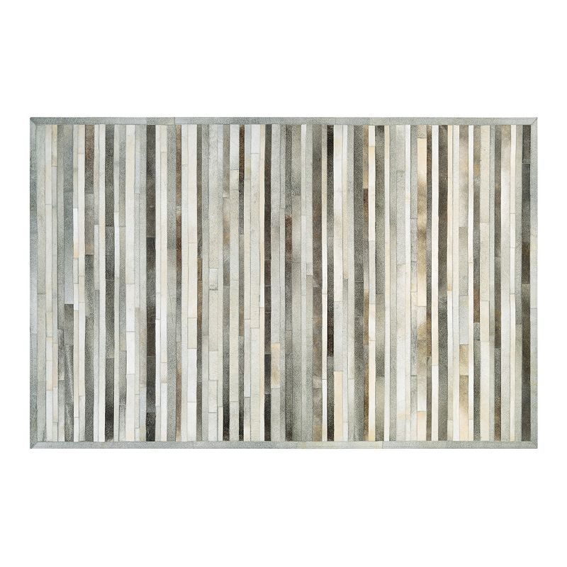 Couristan Chalet Plank Cowhide Leather Area Rug, Grey, 5.5X8 Ft Create a luxurious living environment with this Couristan Chalet Plank Cowhide Leather area rug. Create a luxurious living environment with this Couristan Chalet Plank Cowhide Leather area rug. Flatwoven pileCONSTRUCTION & CARE Cowhide leather Felt backing Pile height: 0.01'' Spot clean only Imported Manufacturer's 1-year limited warranty. For warranty information please click here Size: 5.5X8 Ft. Color: Grey. Gender: unisex. Age Group: adult.