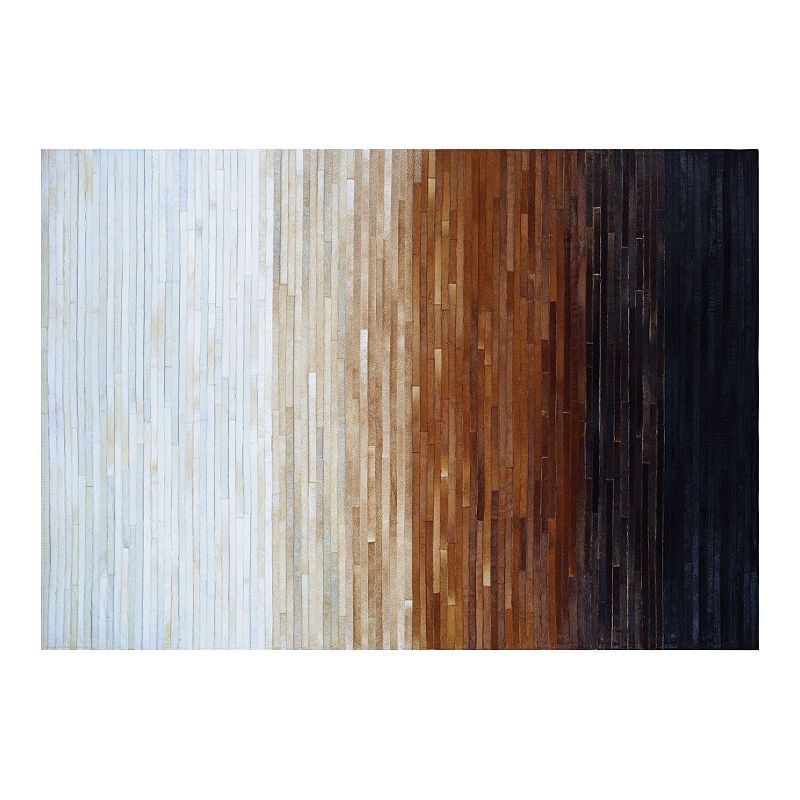 Couristan Chalet Homestead Cowhide Leather Area Rug, Multicolor, 8X11 Ft