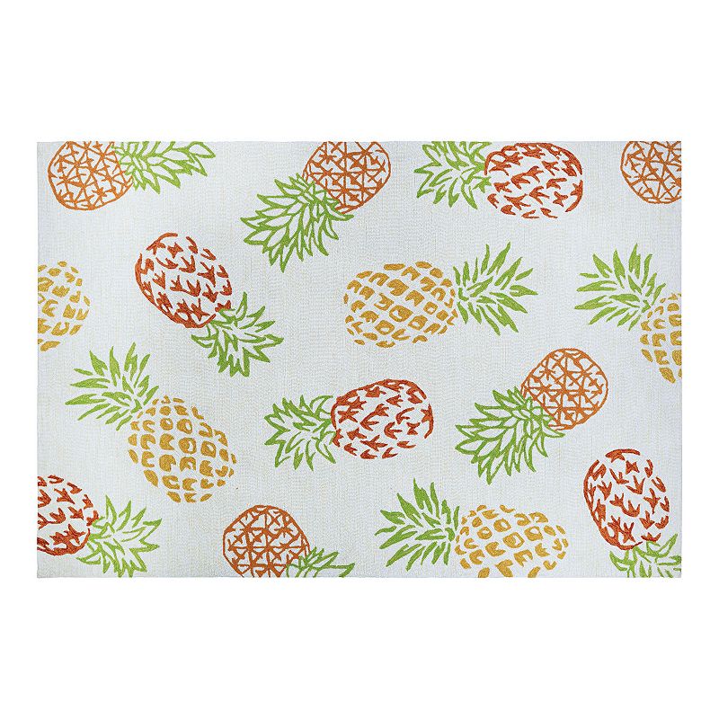 Couristan Covington Pineapples Indoor Outdoor Area Rug, Multicolor, 3.5X5.5 Ft