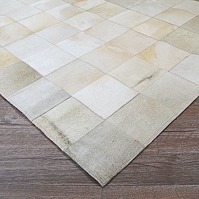 Couristan Chalet Tile Cowhide Leather Area Rug