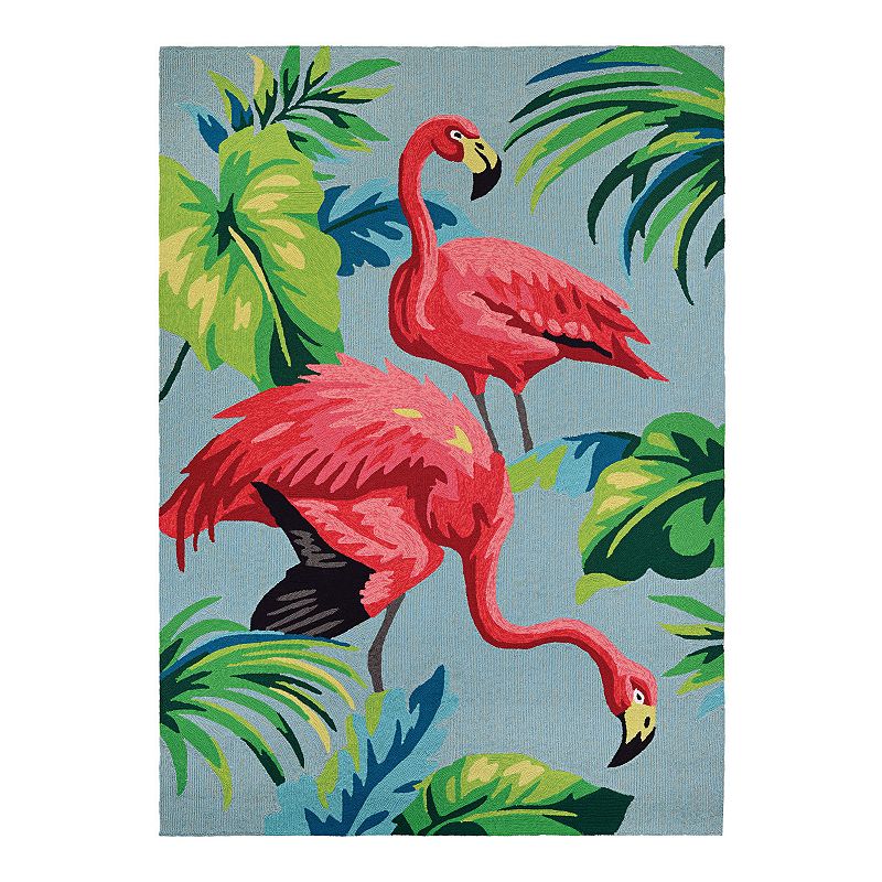 Couristan Covington Flamingos Indoor Outdoor Area Rug, Blue, 8X11 Ft