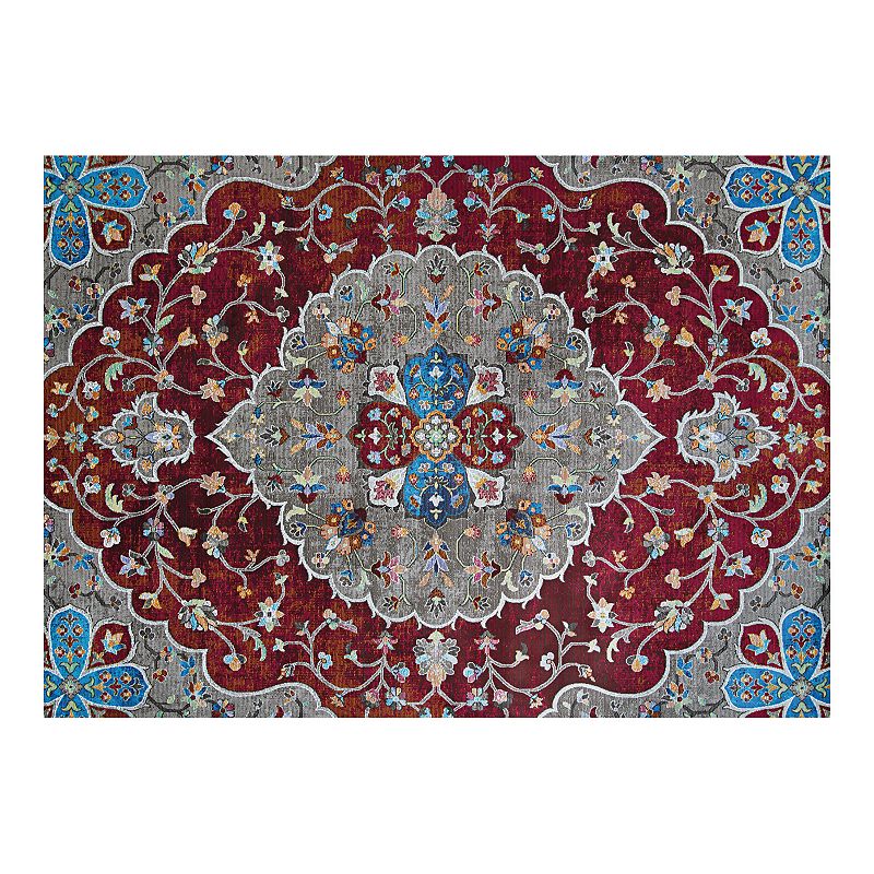 Couristan Gypsy Hafiz Antique Area Rug, Red, 5X7.5 Ft