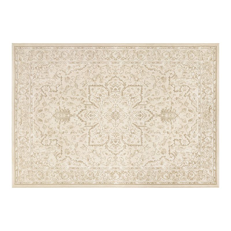 Couristan Marina Siena Area Rug, Beig/Green, 5X7.5 Ft
