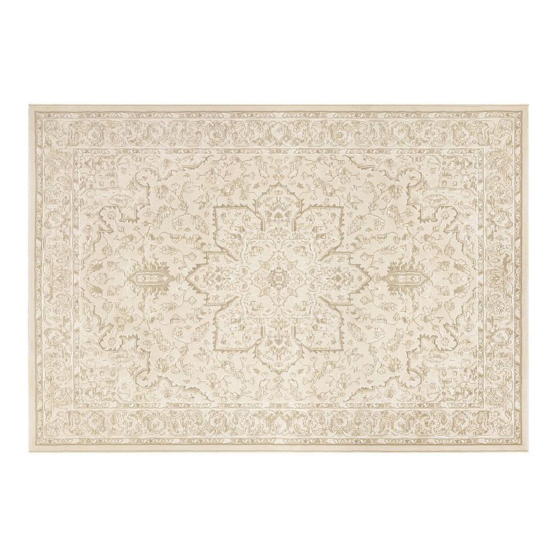 Couristan Marina Siena Area Rug, Beig/Green, 5X7.5 Ft