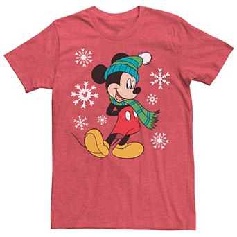 Disney's Mickey Mouse Holiday Snowflakes Portrait Christmas Men's Tee