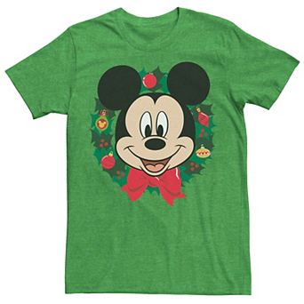 Disney's Mickey Mouse Christmas Wreath Portrait Men's Tee