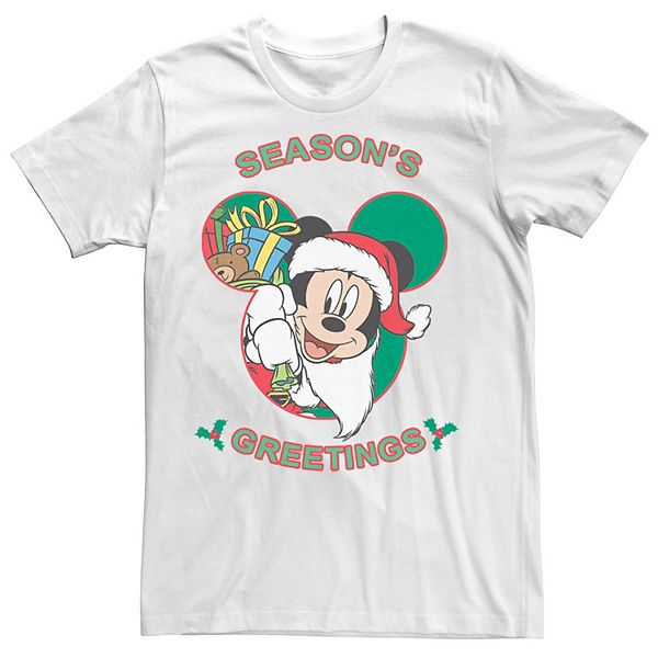 Men's Disney Mickey Mouse Season's Greetings Christmas Tee