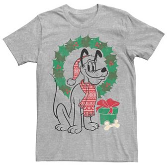 Disney's Pluto Christmas Wreath Portrait Men's Tee